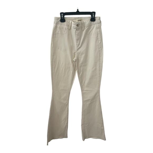 L'Agence Bootcut Pants Mid Rise Flare Leg Cotton Stretch 5-Pockets Ivory Size 25 - Picture 1 of 12